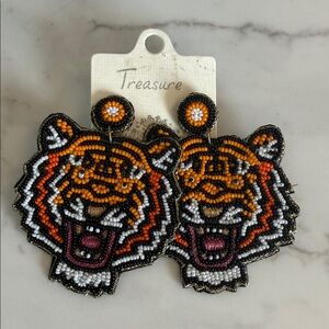 Treasure Beaded Tiger Earrings